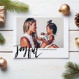 Cartão De Festividades Moderno Joyful Chic Hand Lettered Photo