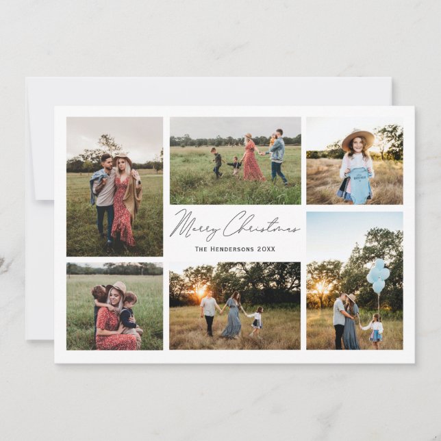 Cartão De Festividades Moderno Minimalismo Feliz Natal 6 Foto (Frente)