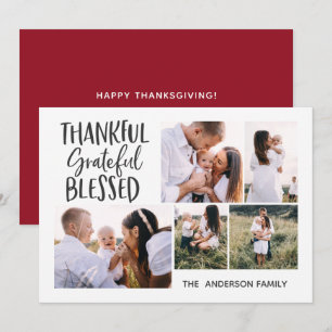 Cartão De Festividades moderno minimalista 4 fotos agradecimento july 4th