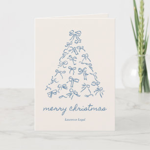 Cartão De Festividades Moderno Minimalista Azul Negócios Feliz Natal
