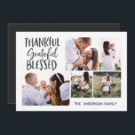 Cartão De Festividades moderno mínimo 4 foto, dia 4 de julho holid<br><div class="desc">cartão de 4 fotos rustic. perfeito para espalhar aplausos para o natal,  ação de graças ou 4 de julho</div>