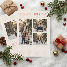 Cartão De Festividades Moderno Natal Feliz 4 Fotos Elegante