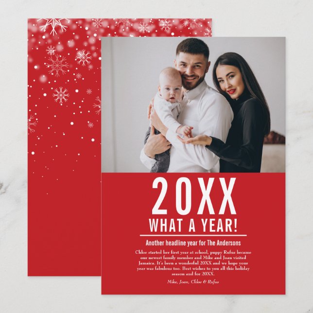 Cartão De Festividades Moderno Que Ano Fotográfico Em Revenda Família (Frente/Verso)