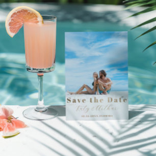 Cartão De Festividades Moderno Salve a Data Faux Dourado