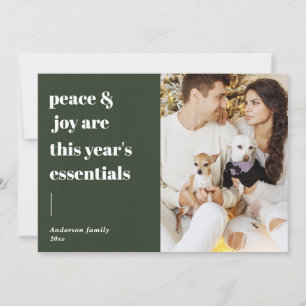 Cartão De Festividades moderno script cita a paz e a foto de feriado aleg