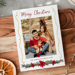 Cartão De Festividades Moderno Verde Dourado Feliz Natal 1 Foto