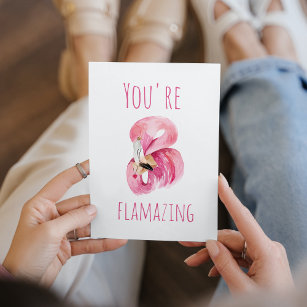 Cartão De Festividades Moderno Você É Flagrante Beleza Rosa Flamingo