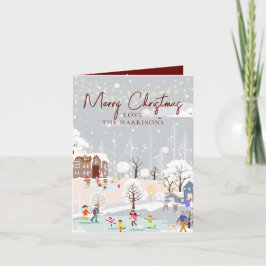 Cartão De Festividades Moderno Winter Wonderland 1 foto Feliz Natal