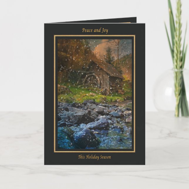 Cartão De Festividades Moinho Florestal Natal (Frente)