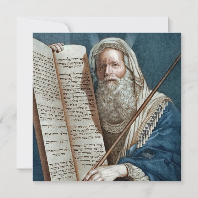 Cartão De Festividades Moisés e os Dez Mandamentos (Frente)