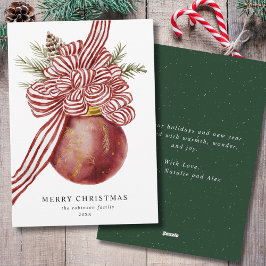 Cartão De Festividades Mola d'água Feliz Natal Vermelho Ornamento Arco Ve