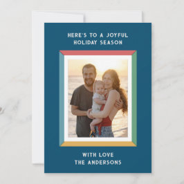 Cartão De Festividades Moldura Colorida Com Saudações Grandes