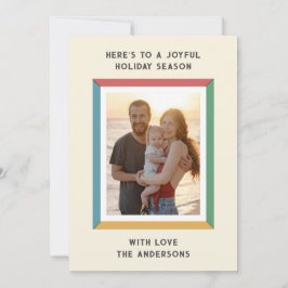 Cartão De Festividades Moldura Colorida Com Saudações Grandes