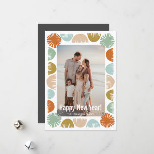 Cartão De Festividades Moldura de Foto Colorida Retro