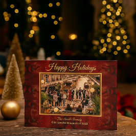 Cartão De Festividades Moldura de Foto com Impressão de Python Vermelha d