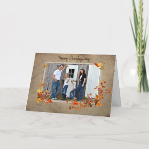 Cartão De Festividades Moldura de Foto de Ação de Graças da Família
