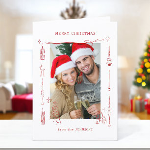 Cartão De Festividades Moldura de Foto de Natal Divertida e Excêntrica Do