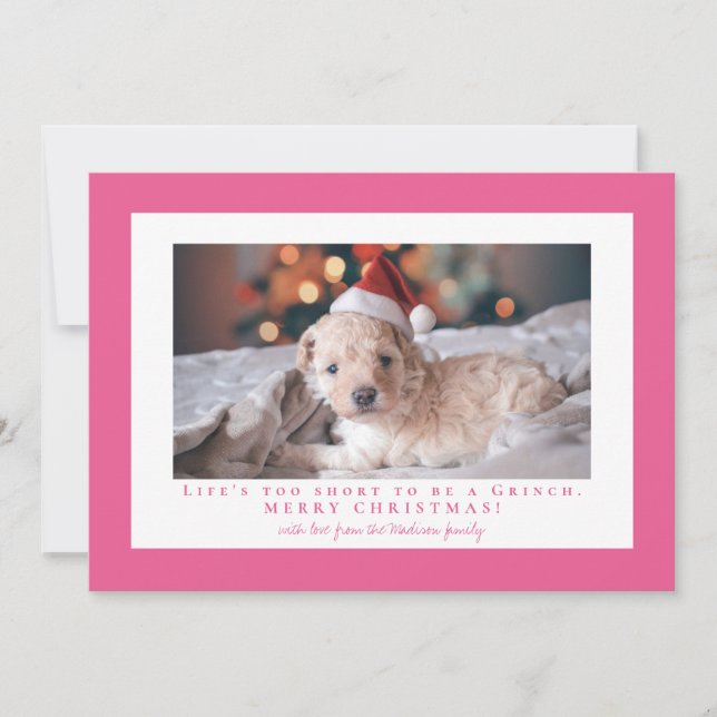 Cartão De Festividades Moldura de foto de Rosa Francesa Simples  (Frente)