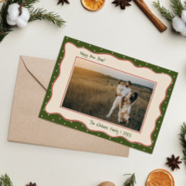 Cartão De Festividades Moldura de Foto Desenhada à Mão Inspirada em Antig