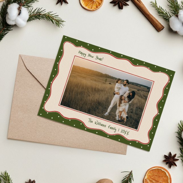 Cartão De Festividades Moldura de Foto Desenhada à Mão Inspirada em Antig (Criador carregado)