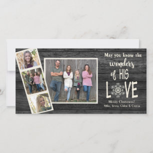 Cartão De Festividades Moldura de Natal em madeira escura