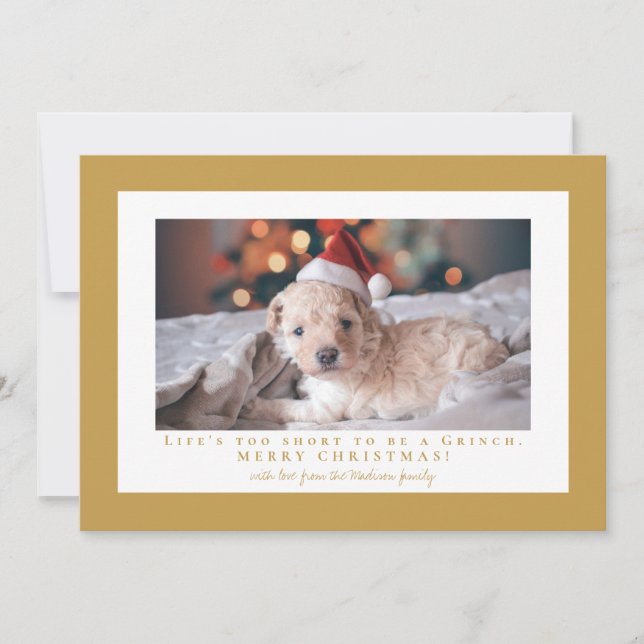 Cartão De Festividades Moldura de ouro simples Azteca para foto (Frente)