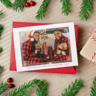 Cartão De Festividades Moldura Decorativa - Foto Felizes Festas