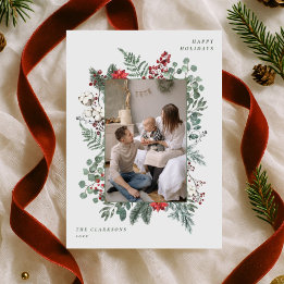 Cartão De Festividades Moldura Floral Foto de Natal