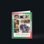 Cartão De Festividades Moldura Pintada Artisticamente de Verde e Vermelho<br><div class="desc">Você não precisa escolher apenas uma foto para este cartão de Natal artístico e moderno. Um arranjo moderno de sete das melhores fotos de sua família é enquadrado dentro de uma moldura pintada e texturizada em tons festivos de verde, vermelho e azul claro dentro de uma grade de branco cremoso...</div>