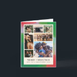 Cartão De Festividades Moldura Pintada Artisticamente de Verde e Vermelho<br><div class="desc">Você não precisa escolher apenas uma foto para este cartão de Natal artístico e moderno. Um arranjo moderno de sete das suas melhores fotos de família são enquadradas dentro de uma moldura pintada e texturizada em tons festivos de verde, vermelho e azul claro dentro de uma grade de branco cremoso...</div>