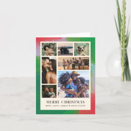 Cartão De Festividades Moldura Pintada Artisticamente de Verde e Vermelho