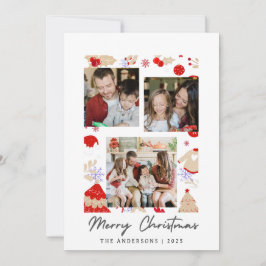 Cartão De Festividades Moldura Simples Elegante Natal Família 3 Foto