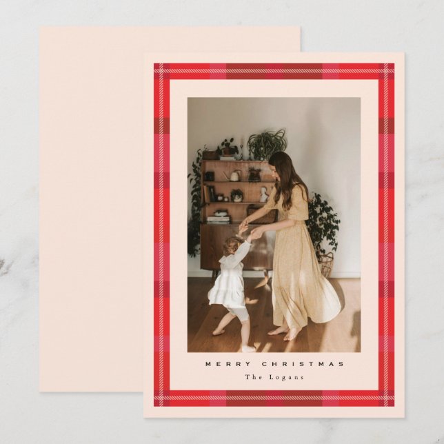 Cartão De Festividades Moldura Xadrez (Frente/Verso)