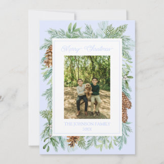 Cartão De Festividades Molereca de Natal Verde Azul Pálido