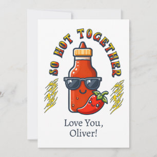 Cartão De Festividades Molho Picante Juntos Tão Quente Carta de Amor Pica