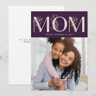 Cartão De Festividades MOM   dia de as mães roxo moderno feliz