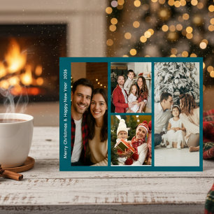 Cartão De Festividades Momento Feliz 5 Foto Script Moderno Simples