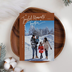 Cartão De Festividades Momentos alegres Juntos Foto de Natal Terracotta