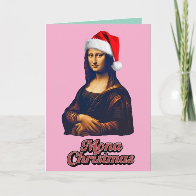 Cartão De Festividades Mona Lisa Christmass (Frente)