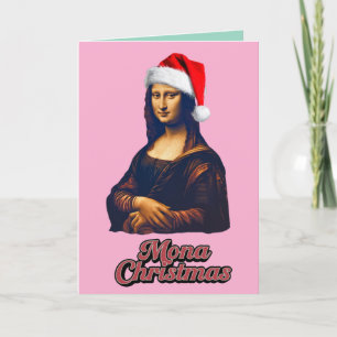 Cartão De Festividades Mona Lisa de Natal