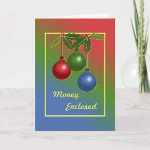 Cartão De Festividades Money Enclosure Ormae e Holly Christmas Card