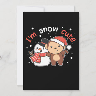 Cartão De Festividades Monkey I Love You Snow Much Snowman Pun