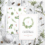 Cartão De Festividades Monograma Moderno Holly Berry Wreath Feliz Natal<br><div class="desc">Procurando um cartão de férias bonito, simples e moderno? Não olhe mais do que nosso Monograma Moderno Holly Berry Wreath Feliz Cartão de Férias de Natal! Esta carta impressionante apresenta uma coroa festiva de água festiva cor verde-de-inverno, sagrado e bagas, moldando seu monograma, com a mensagem 'Feliz Natal' escrita em...</div>