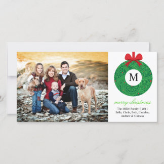 Cartão De Festividades Monograma Wreath