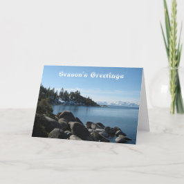 Cartão De Festividades Montanhas cobertas de neve Cênico Lago Tahoe Natal