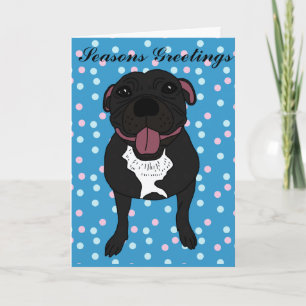 Cartão De Festividades Monty the Staffordshire Bull terrier