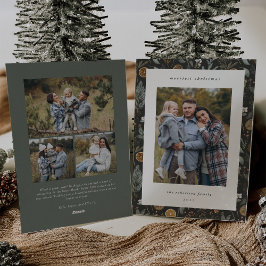 Cartão De Festividades Moody Botanical Multi Photo Double Sided