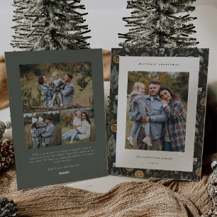 Cartão De Festividades Moody Botanical Multi Photo Double Sided