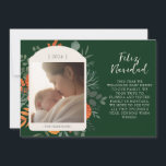 Cartão De Festividades Moody Winter Floral Feliz Navidad Message<br><div class="desc">Terracotta e sotaque floral teal dão a estes cartões de natal modernos uma elegância clássica. Use o recurso de personalização para editar os detalhes e adicionar uma mensagem ou atualização de família.</div>