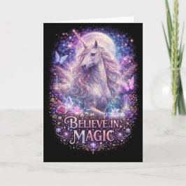Cartão De Festividades Moonlit Unicorn Dreams